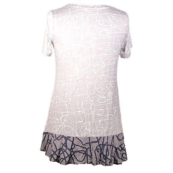 NWOT LOGO by Lori Goldstein Printed Knit Top with Contrast Hem Sz XXS - Picture 4 of 9